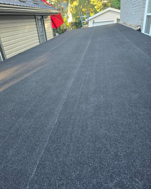 A clean, newly finished flat roof